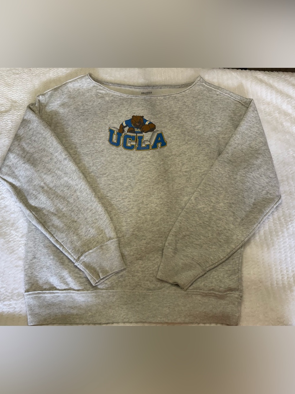 Hollister oversized wide neck UCLA gray sweatshirt size XXS